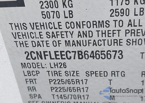 2011 Chevrolet Equinox 1Lt z USA, uszkodzony, nr VIN 2CNFLEEC7B6465673